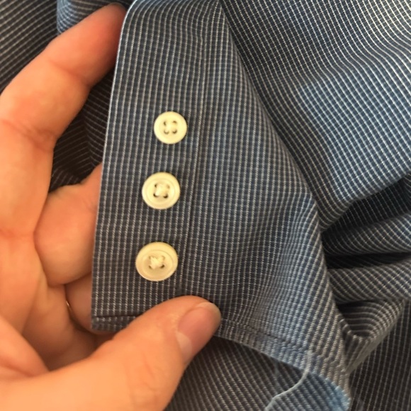 J. Crew Long Sleeve Button-Down Men’s Shirt Blue Gray Size XL 17.5-18 Office - Picture 6 of 6